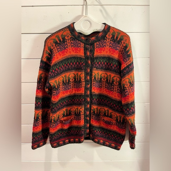 🧡ARCOHI’S – Cardigan en alpaga à motifs – Taille L (voir mesures) - Picture 2 of 10